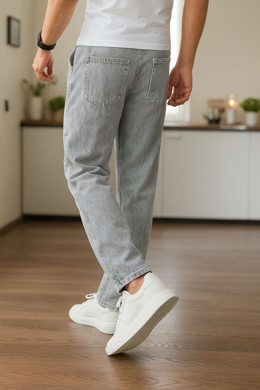 Jeans Boyfriend Stone Wash con Azul Regulares para Hombre - Imagen 6